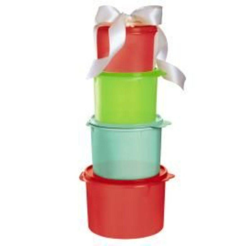 Tupperware 4-pc Stacking Canister Set NWT! Perfect for the holidays!